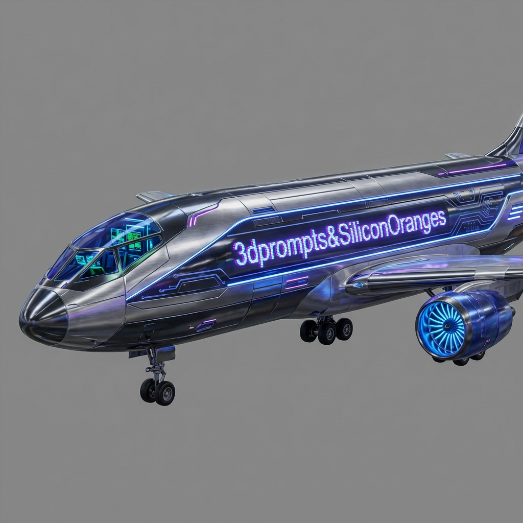 Cyberpunk Passenger Aircraft